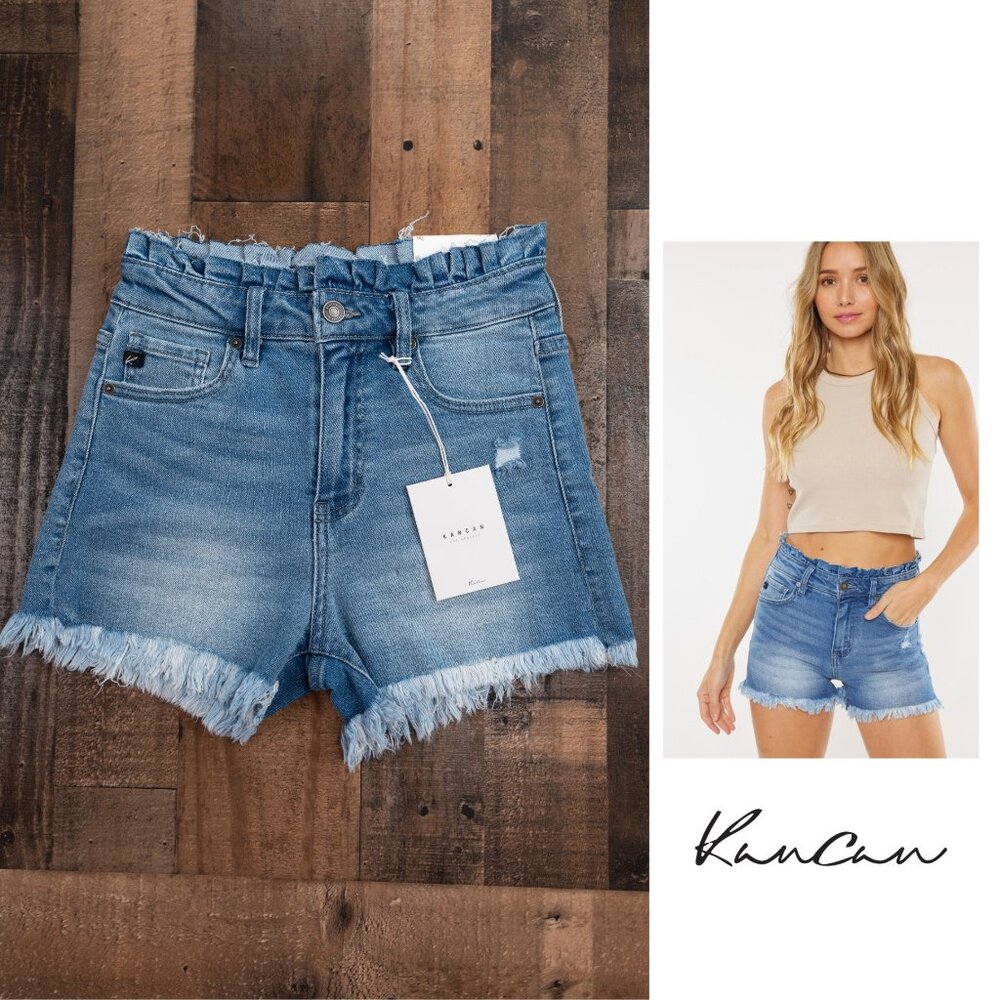 π KanCan High Rise Jean Shorts - Size 3/25 - Picture 3 of 10